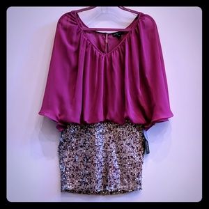 Pink sequence dress women size M